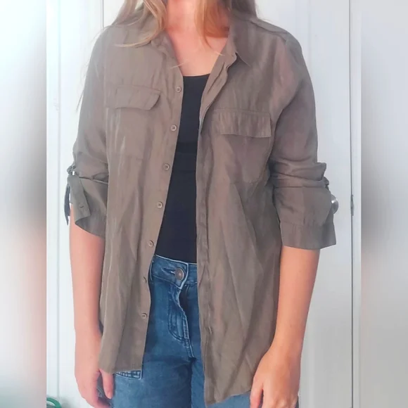 Army green blouse - Picture 1 of 3